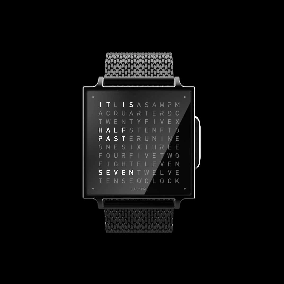 QLOCKTWO Wrist - Black Steel