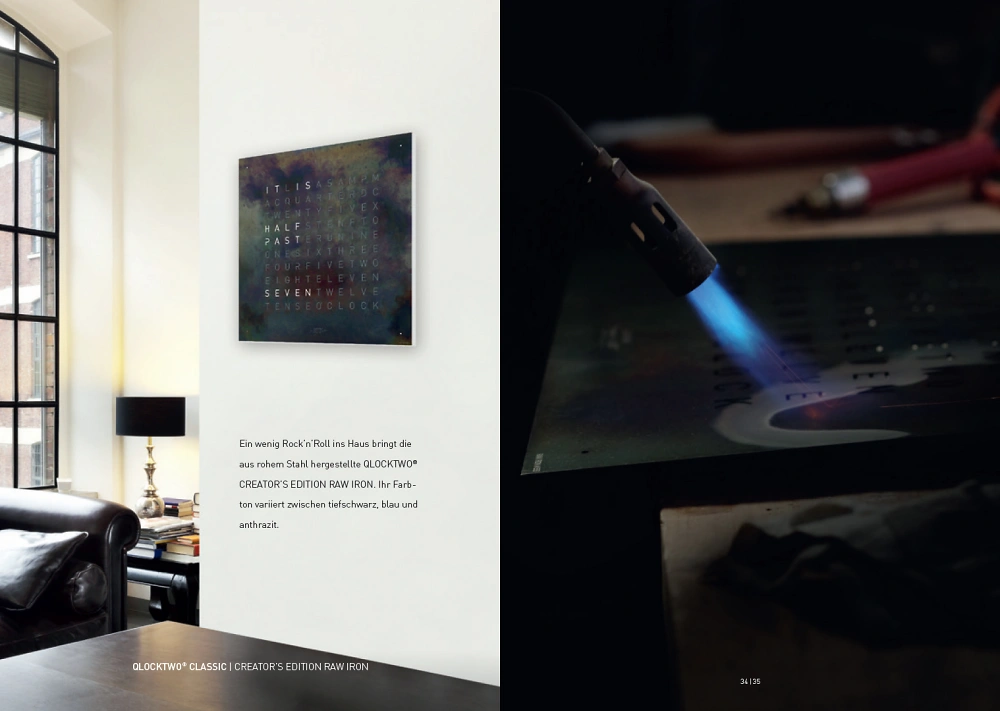 QLOCKTWO EARTH 45 - Creator's Edition Raw Iron