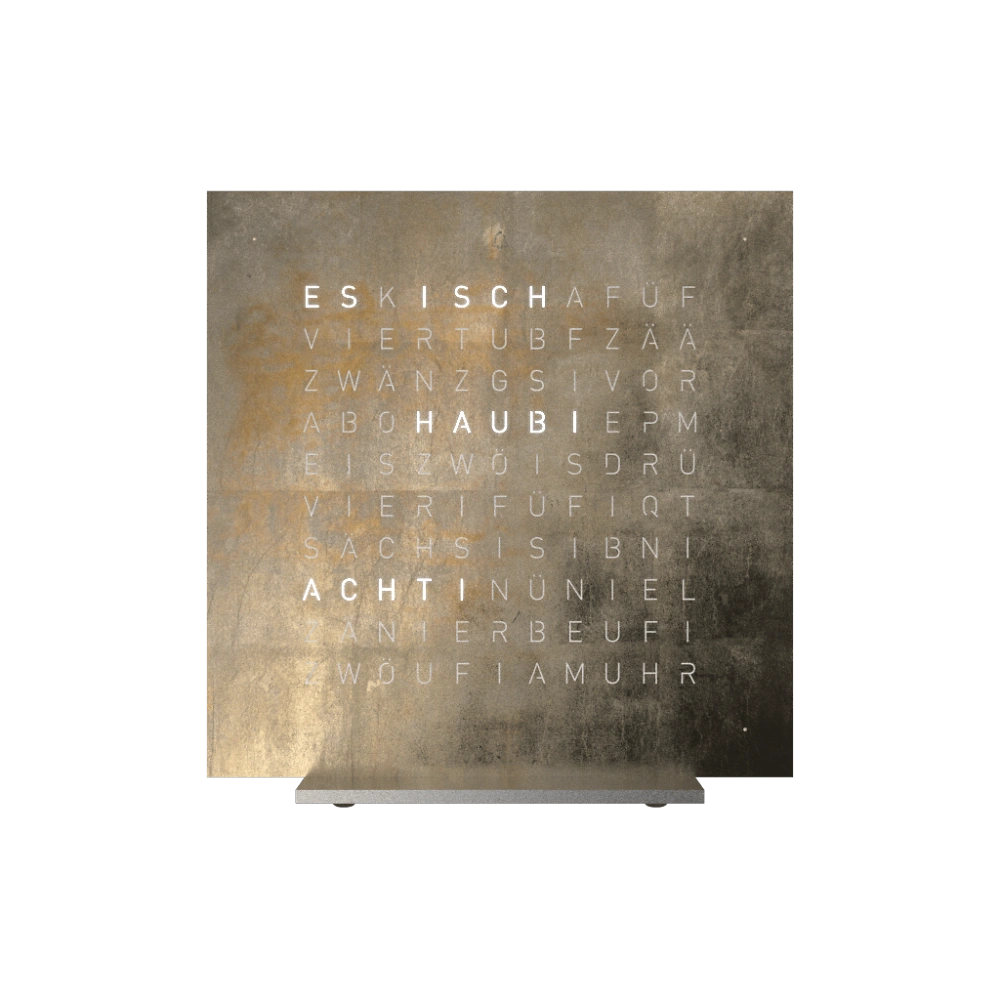 QLOCKTWO FRONTCOVER EARTH 13.5 - Silver & Gold