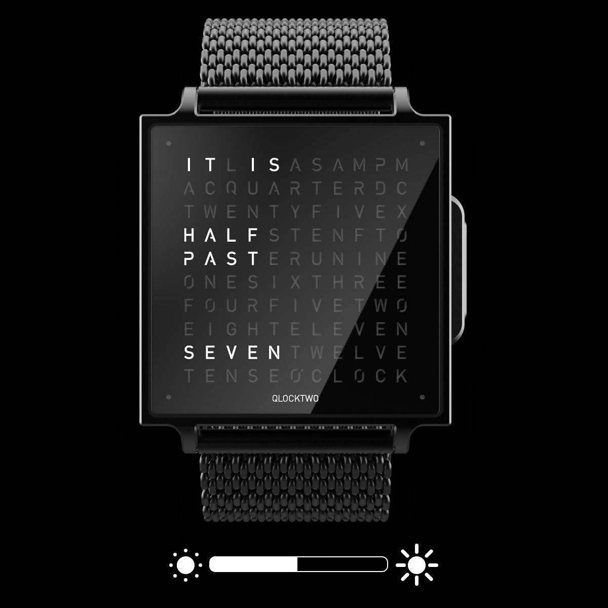 QLOCKTWO Wrist - Black Steel