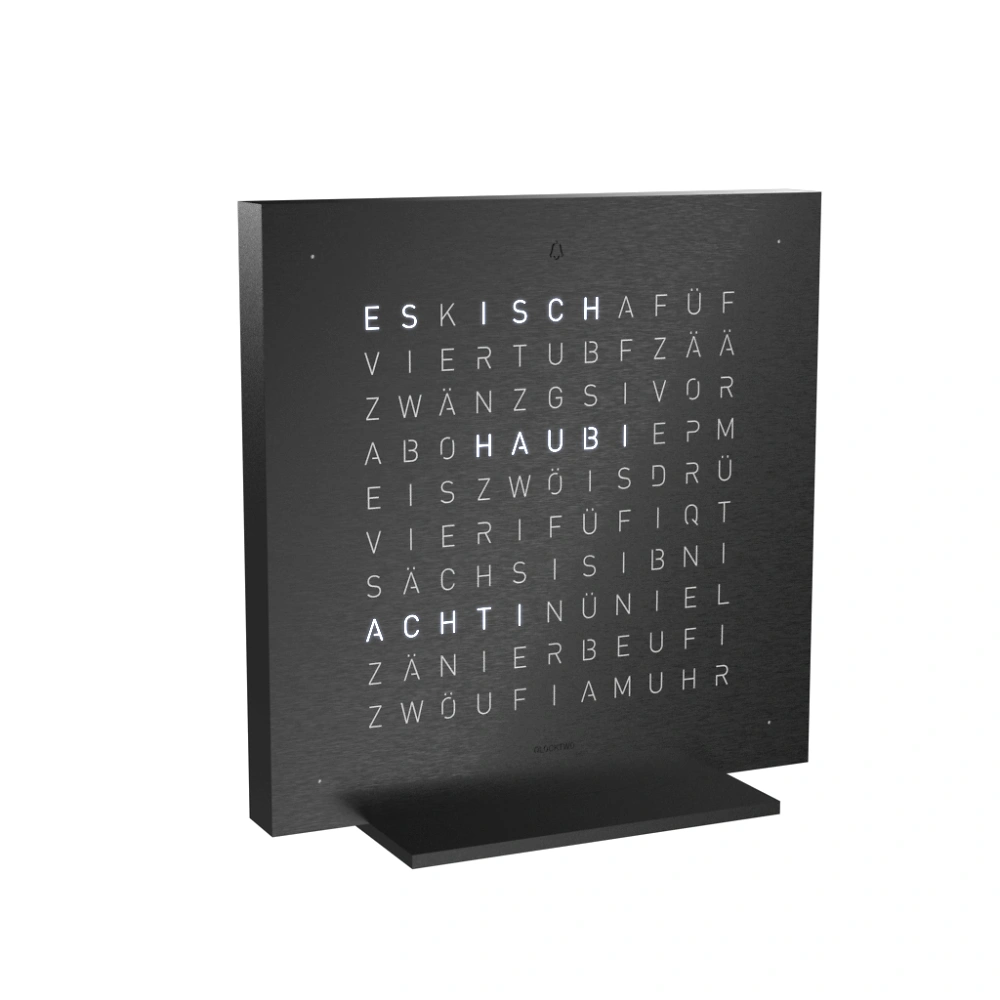 QLOCKTWO FRONTCOVER EARTH 13.5 - Deep Black