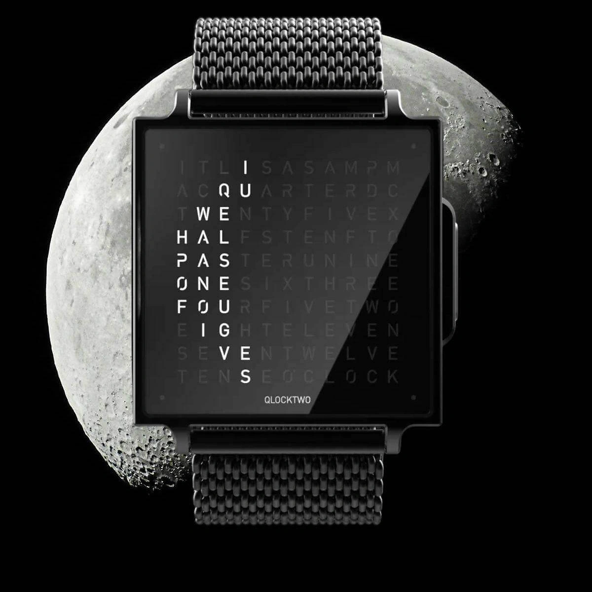 QLOCKTWO Wrist - Black Steel
