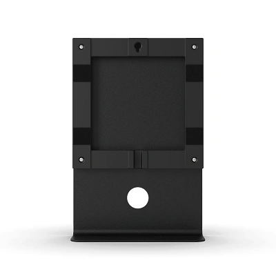 Der QLOCKTWO Stand schwarz sieht man von vorne.